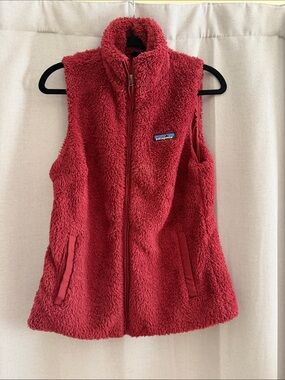 Patagonia Red Sherpa Fleece Vest - Zip Front